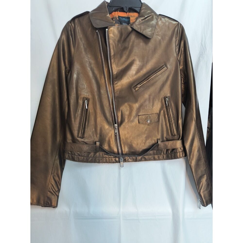 Custo Barcelona NWT Gold Lamb Leather Jacket Size 38 / Small | Metallic Luxe